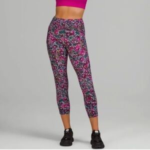 Lululemon Swift Speed HR Crop 23’’ floral electric multi pink NWT high rise run